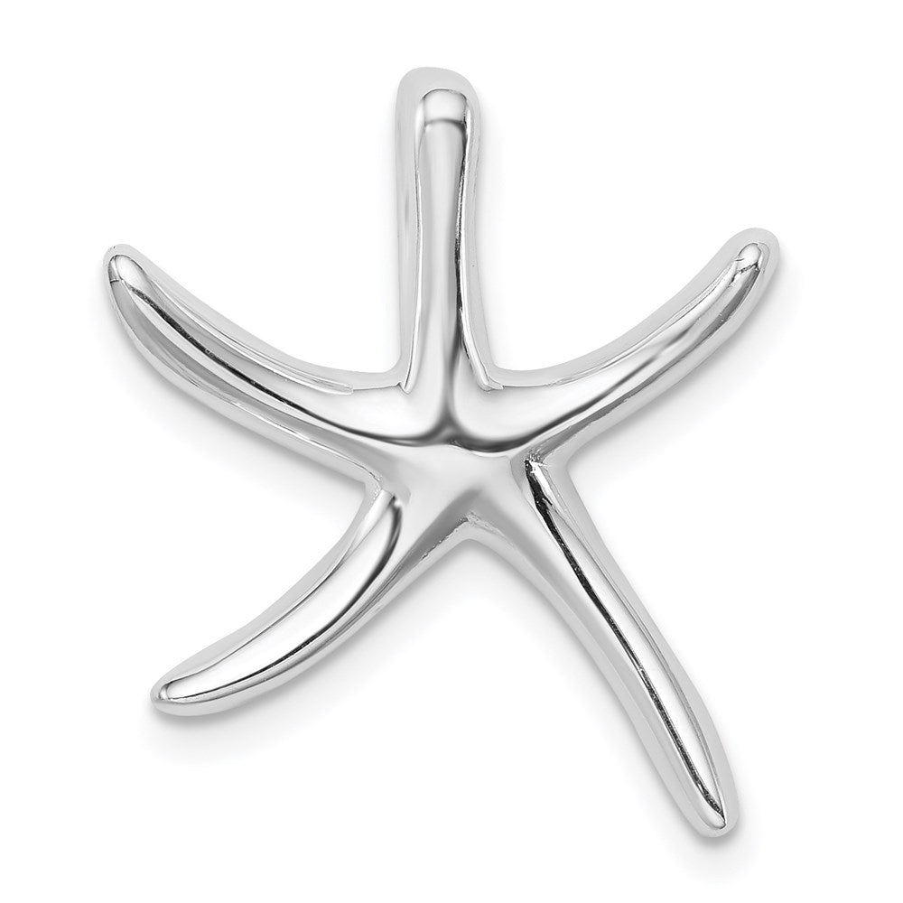 Sterling Silver Rhodium-plated Starfish Slide Pendant QC6920