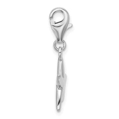 Sterling Silver Rhodium-plated Polished Starfish Charm QC6921