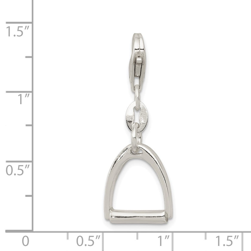 Sterling Silver Small Polished Horse Stirrup Charm QC6963