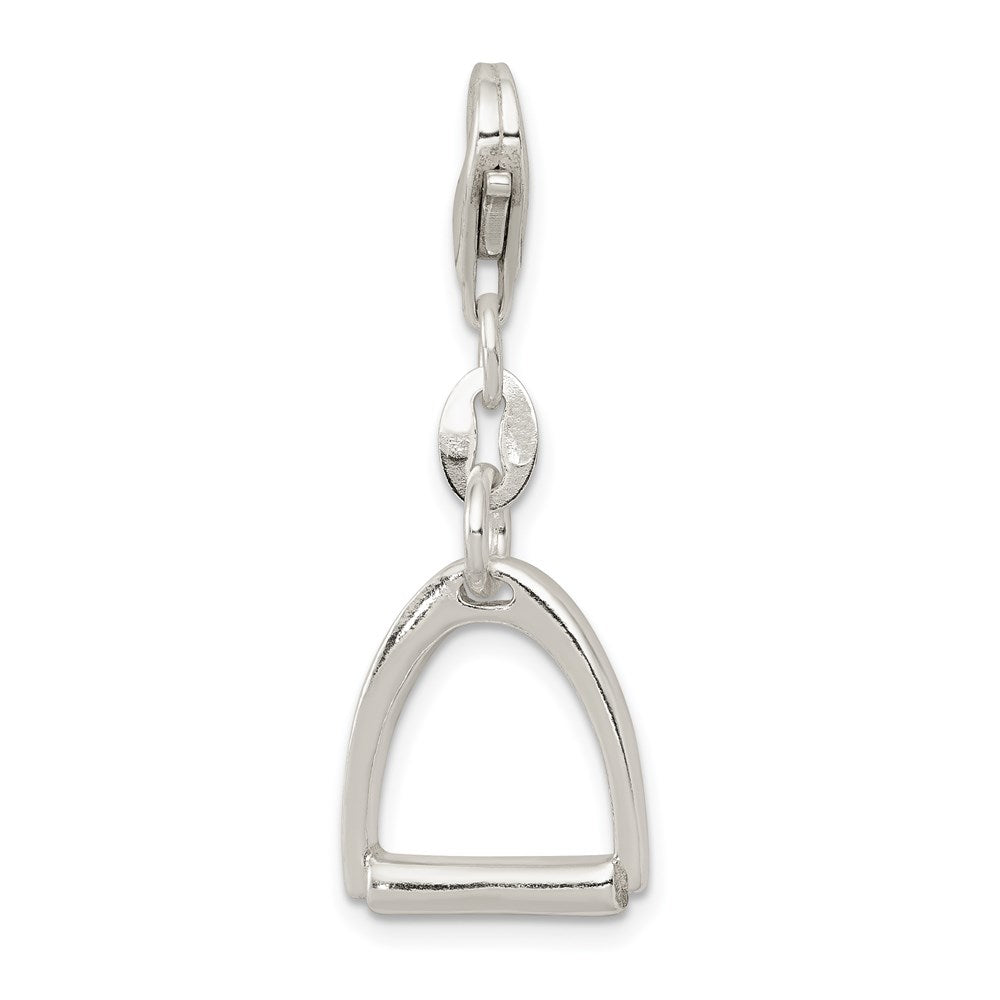 Sterling Silver Small Polished Horse Stirrup Charm QC6963