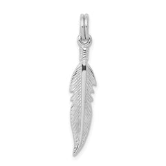 Sterling Silver Rhodium-platedPolished Feather Charm QC6967