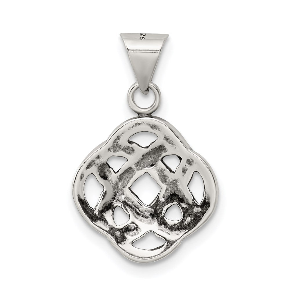 Sterling Silver Antiqued Celtic Knot Pendant QC7007