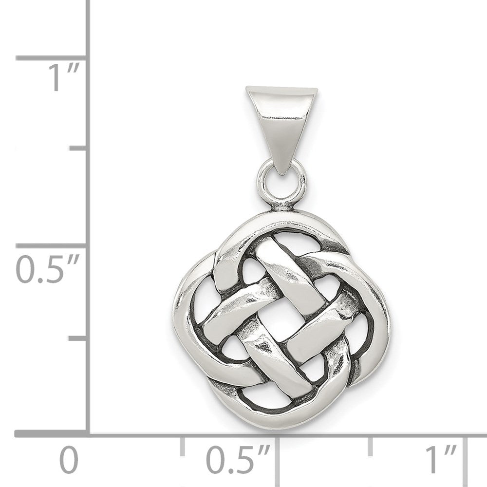 Sterling Silver Antiqued Celtic Knot Pendant QC7007