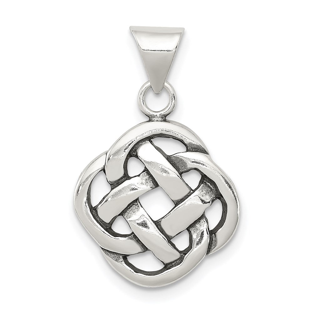Sterling Silver Antiqued Celtic Knot Pendant QC7007