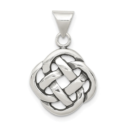 Sterling Silver Antiqued Celtic Knot Pendant QC7007
