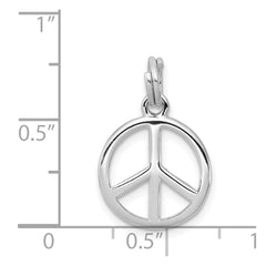 Sterling Silver Rhodium-platedPolished Peace Sign Charm QC7108