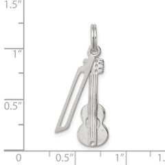 Sterling Silver Polished Violin & Bow Charm QC7112