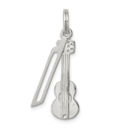 Sterling Silver Polished Violin & Bow Charm QC7112