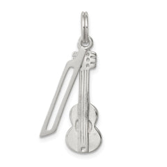 Sterling Silver Polished Violin & Bow Charm QC7112