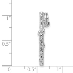 Sterling Silver Rhodium-platedPolished Flute Charm QC7116