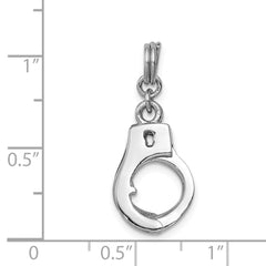 Sterling Silver Rhodium-platedPolished Movable Handcuffs Charm QC7120