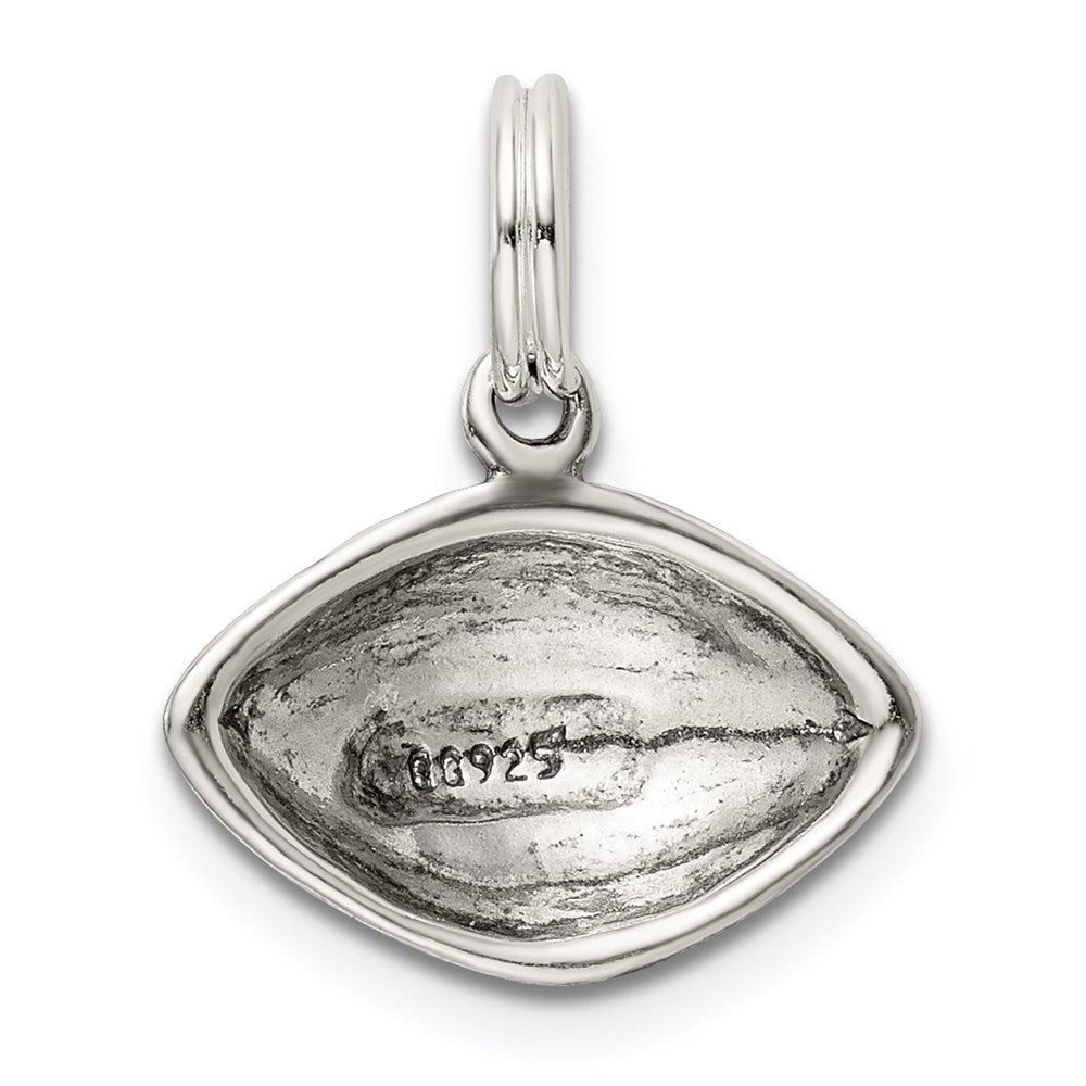 Sterling Silver Antiqued Football Charm QC7122