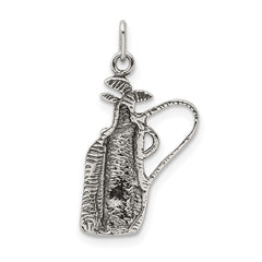 Sterling Silver Antiqued Golf Clubs w/Bag Charm QC7129