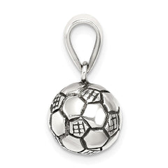 Sterling Silver Antiqued Soccer Ball Pendant QC7135