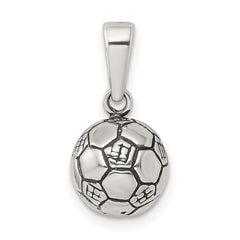 Sterling Silver Antiqued Soccer Ball Pendant QC7135