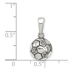 Sterling Silver Antiqued Soccer Ball Pendant QC7135