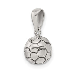 Sterling Silver Antiqued Soccer Ball Pendant QC7137