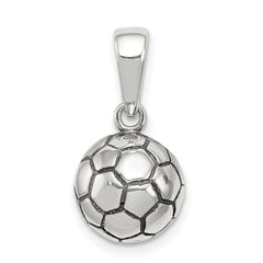 Sterling Silver Antiqued Soccer Ball Pendant QC7137