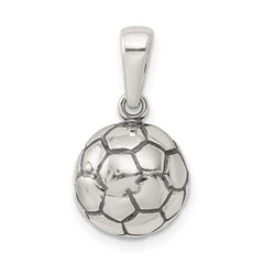Sterling Silver Antiqued Soccer Ball Pendant QC7138