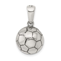 Sterling Silver Antiqued Soccer Ball Pendant QC7139