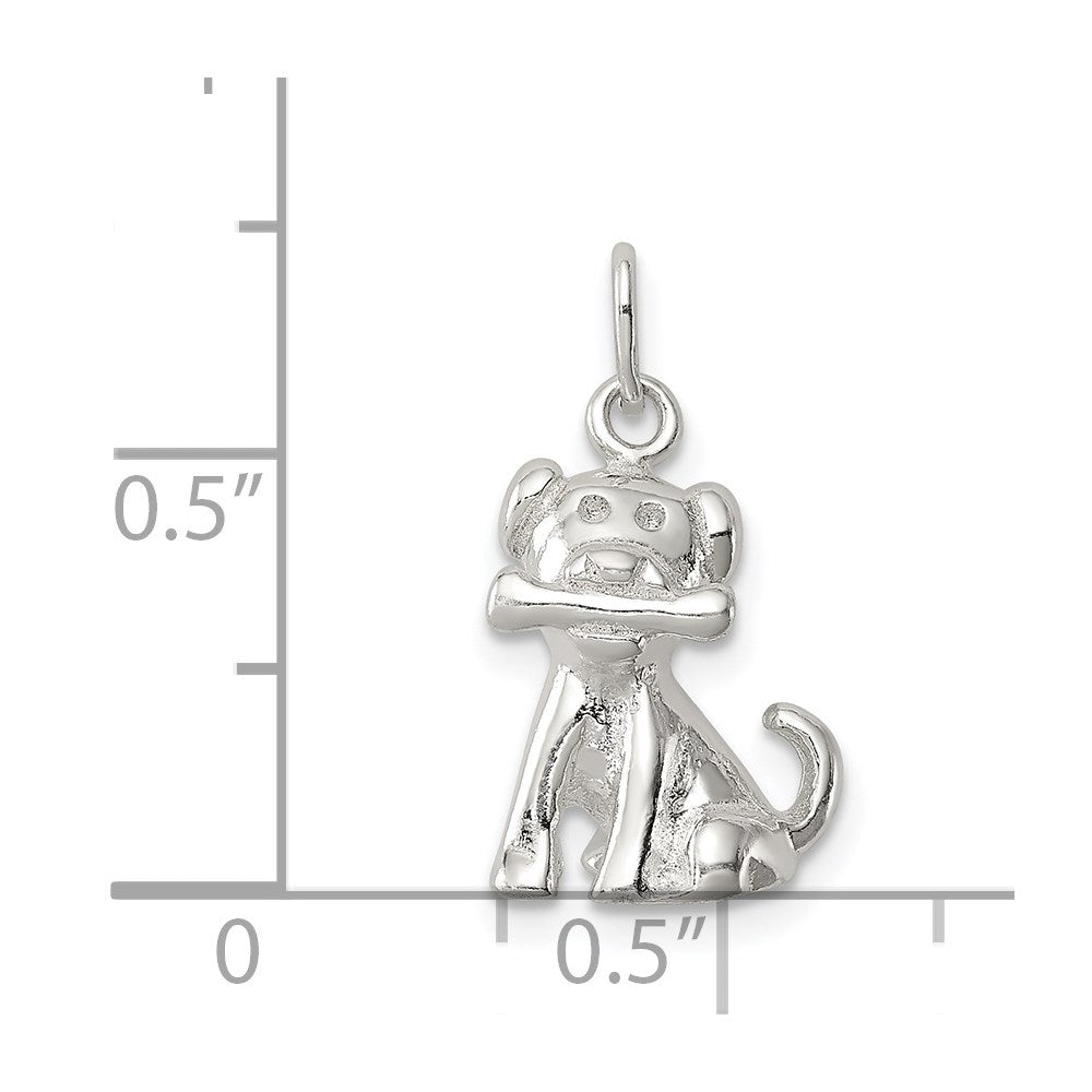 Sterling Silver Doggie w/Bone Charm QC7150