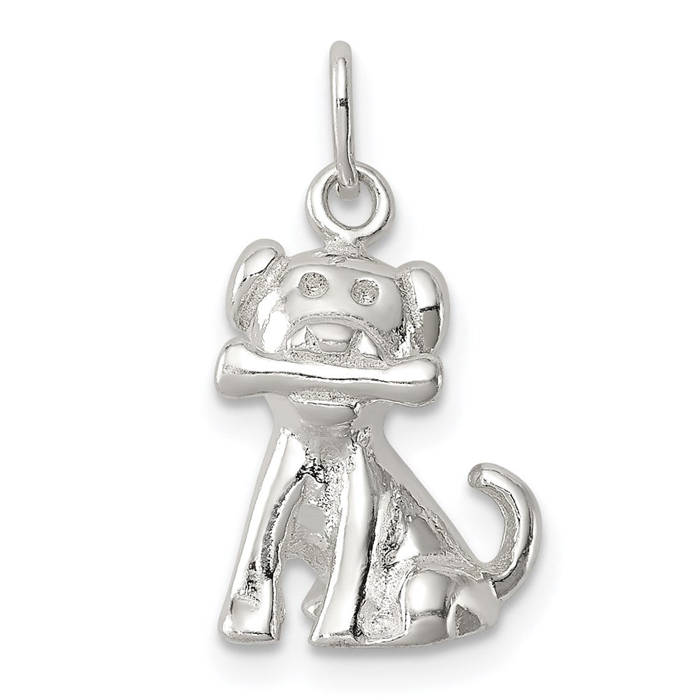 Sterling Silver Doggie w/Bone Charm QC7150