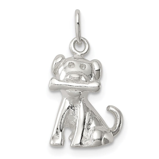 Sterling Silver Doggie w/Bone Charm QC7150
