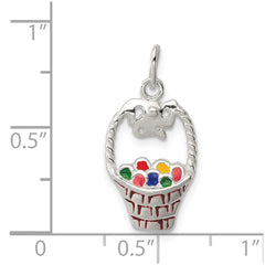 Sterling Silver Enameled Easter Basket QC7173