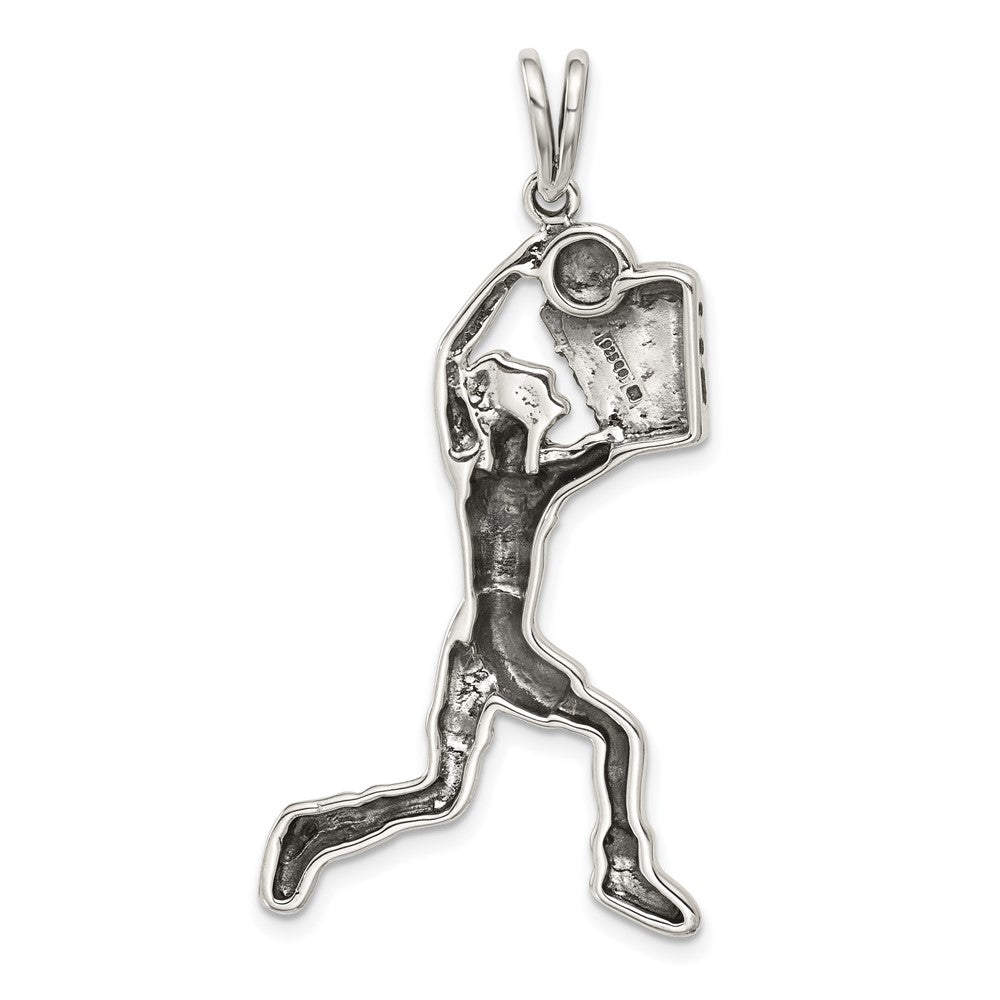 Sterling Silver Basketball Player Charm QC720