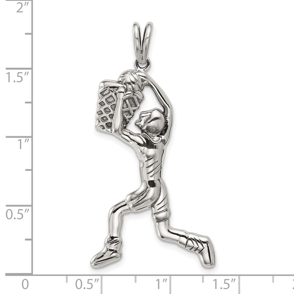 Sterling Silver Basketball Player Charm QC720