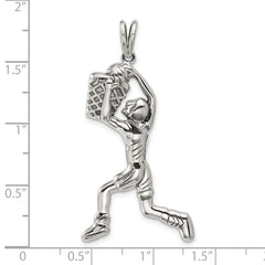 Sterling Silver Basketball Player Charm QC720