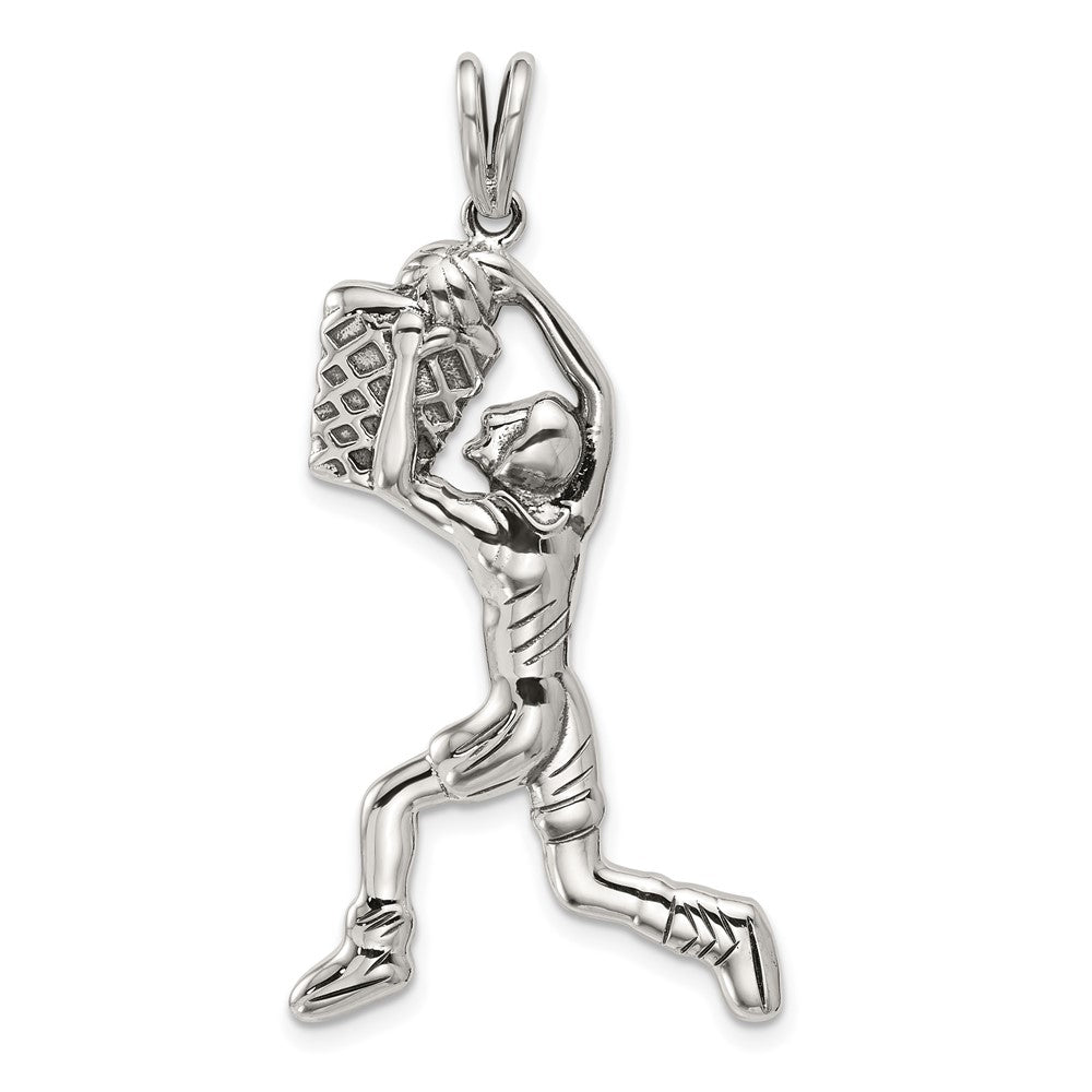 Sterling Silver Basketball Player Charm QC720