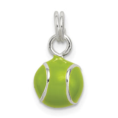 Sterling Silver Green Enameled Tennis Ball Charm QC7211