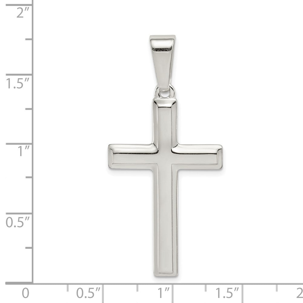 Sterling Silver Polished Cross Pendant QC7223
