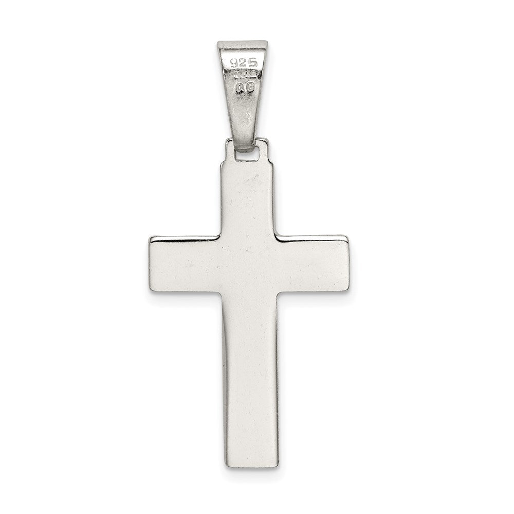 Sterling Silver Polished Cross Pendant QC7224