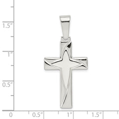 Sterling Silver Polished Cross Pendant QC7224