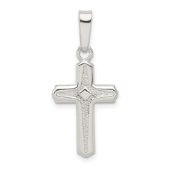 Sterling Silver Polished Cross Pendant QC7229