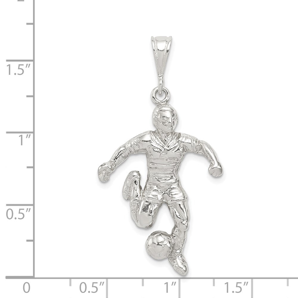 Sterling Silver Soccer Player Charm QC723