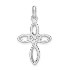 Sterling Silver Rhodium Plated Cross Pendant QC7234