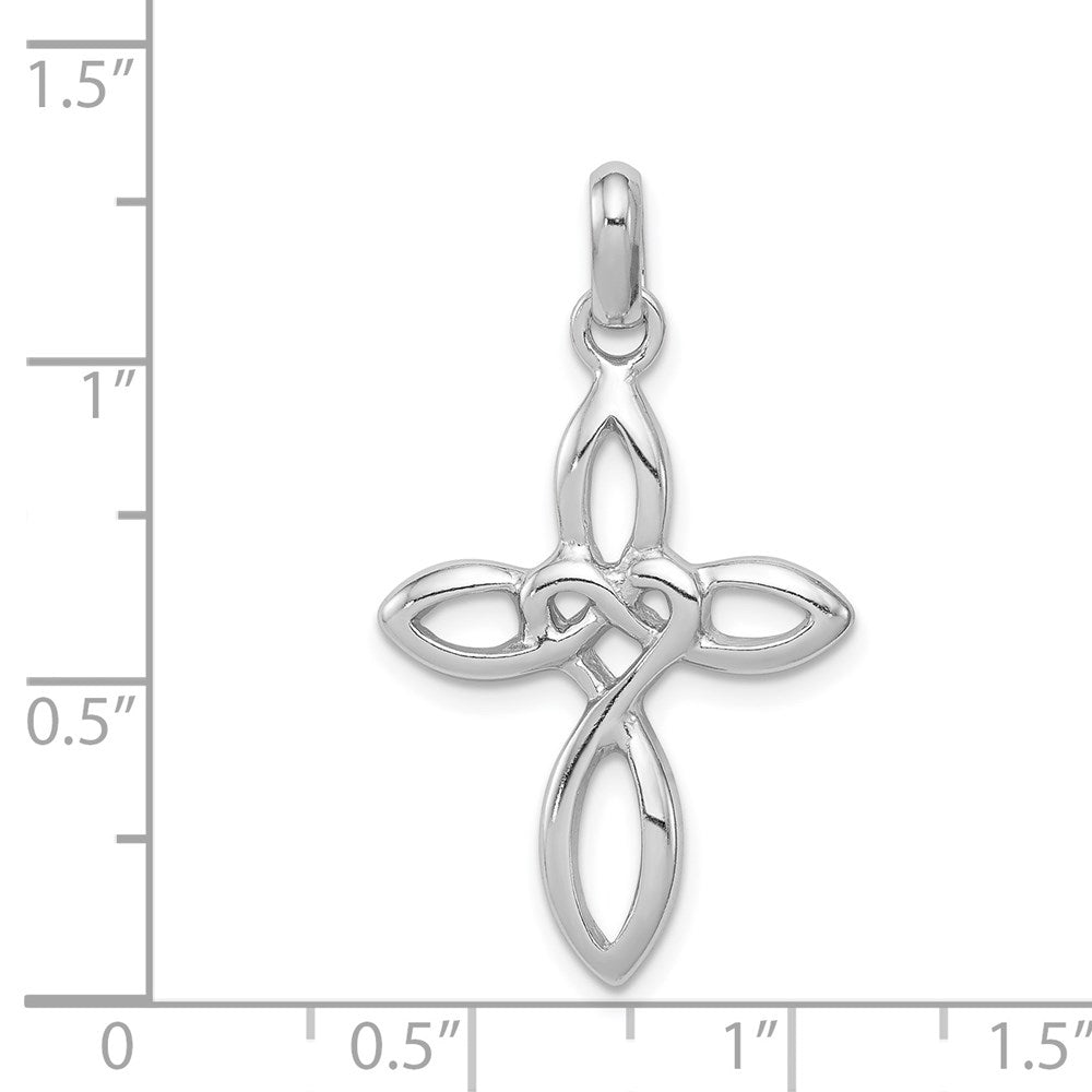 Sterling Silver Rhodium Plated Cross Pendant QC7234