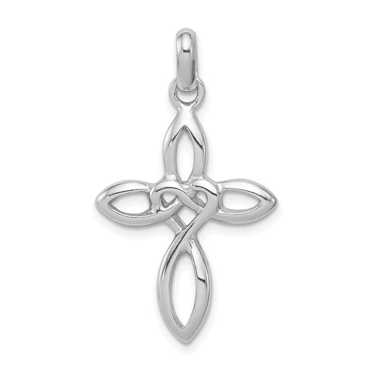 Sterling Silver Rhodium Plated Cross Pendant QC7234