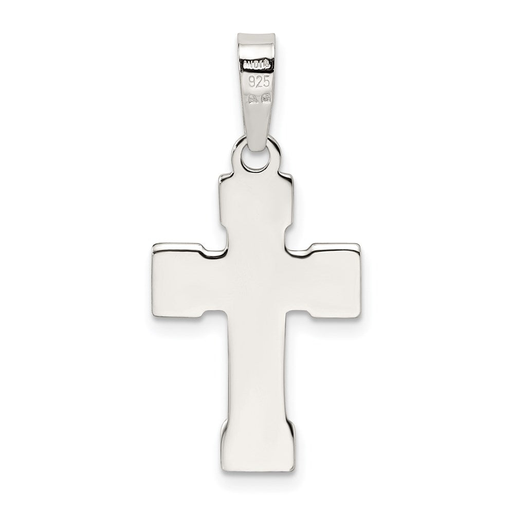 Sterling Silver Polished Cross Pendant QC7238