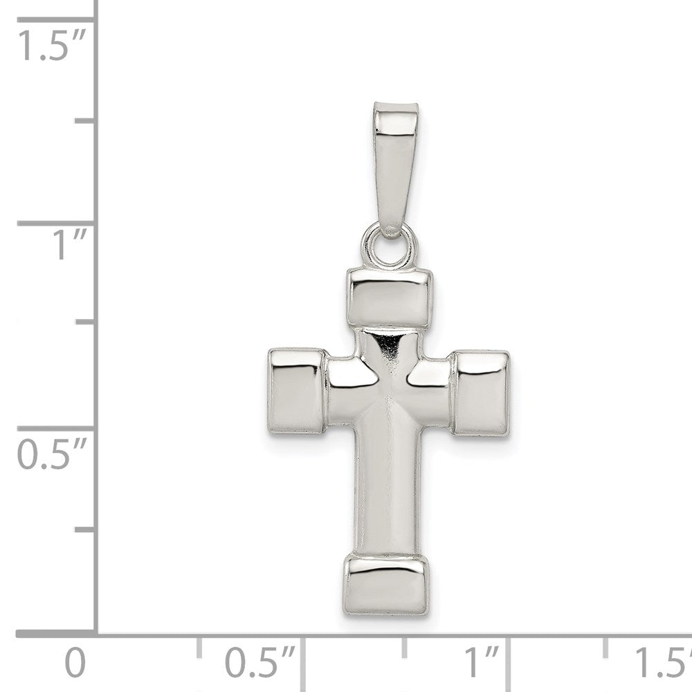 Sterling Silver Polished Cross Pendant QC7238