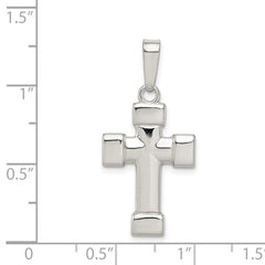 Sterling Silver Polished Cross Pendant QC7238