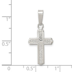 Sterling Silver Polished Cross Pendant QC7239