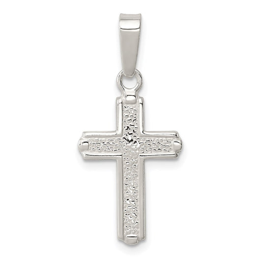 Sterling Silver Polished Cross Pendant QC7239