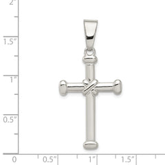 Sterling Silver Polished Cross Pendant QC7241