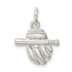 Sterling Silver Baseball Glove & Bat Charm QC725