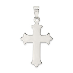 Sterling Silver Polished and Textured Cross Pendant QC7250