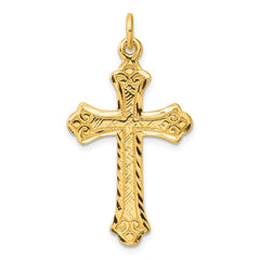 Sterling Silver Gold-tone Polished and D/C  Cross Pendant QC7251GP